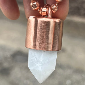 Moonstone Crystal Key Necklace