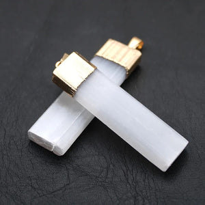 Gold Dipped Selenite Necklace