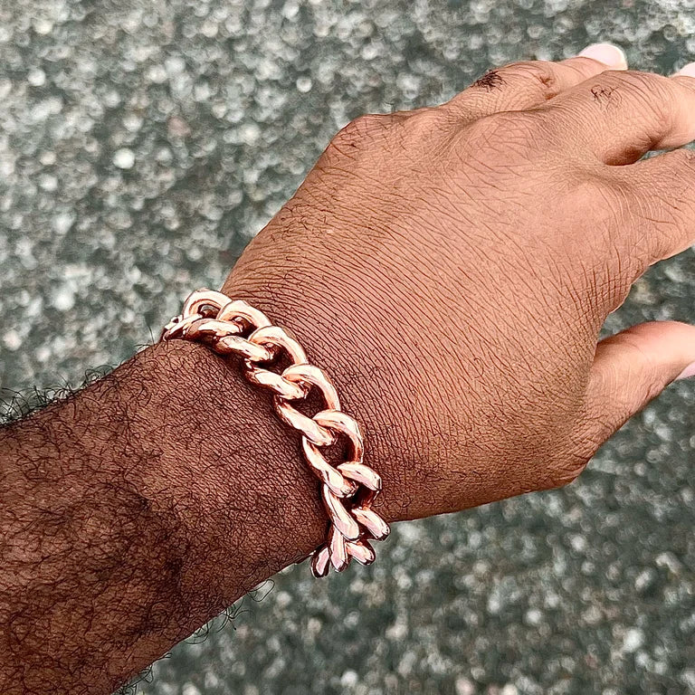 Copper Curb Link Bracelet 13mm