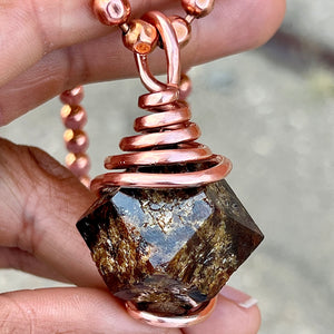 Copper Wrapped Andradite Garnet Necklace