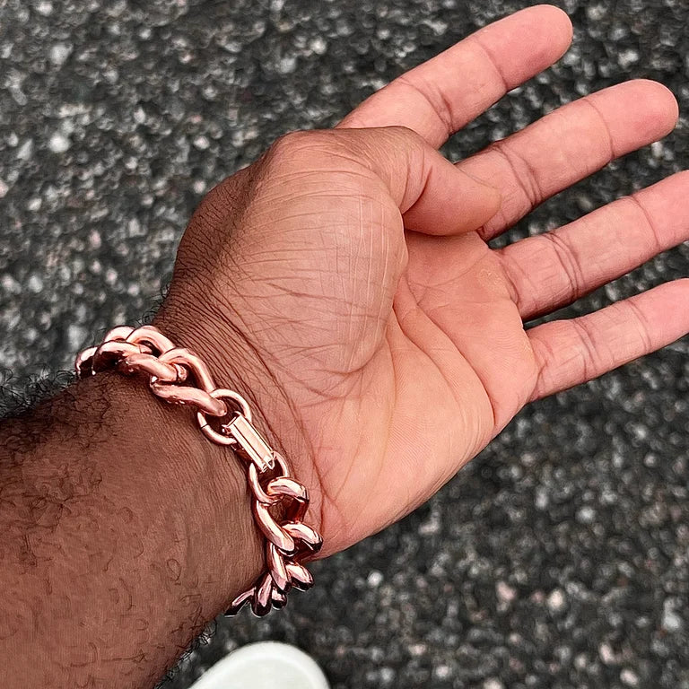 Copper Curb Link Bracelet 13mm