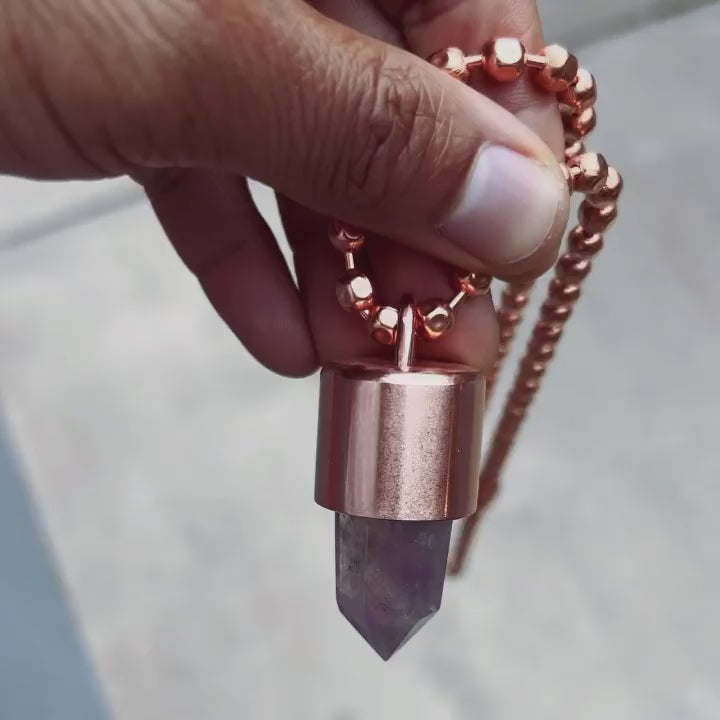 Amethyst Crystal Key Necklace