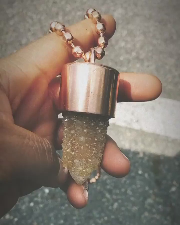 Amethyst Cactus Quartz Crystal Key Necklace