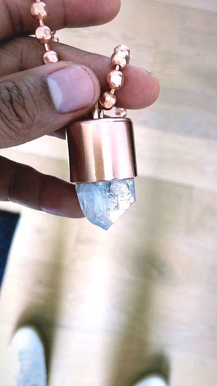 Danburite Crystal Key Necklace