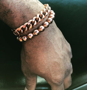 Solid 8mm Copper Ball Stretch Bracelet