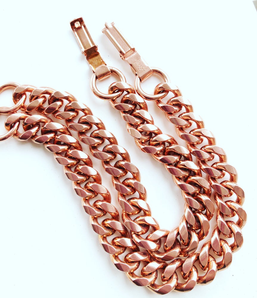 Copper Cuban Link Bracelet 9.4mm