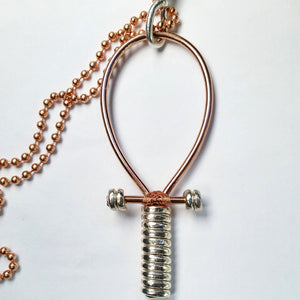 Copper/Silver Electrum Fully Wrapped Ankh (No Crystal)