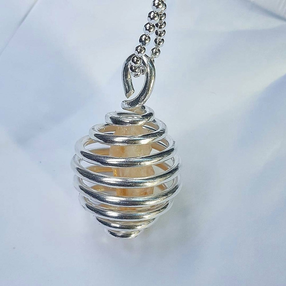 Pure Silver Citrine Crysta Hive Necklace