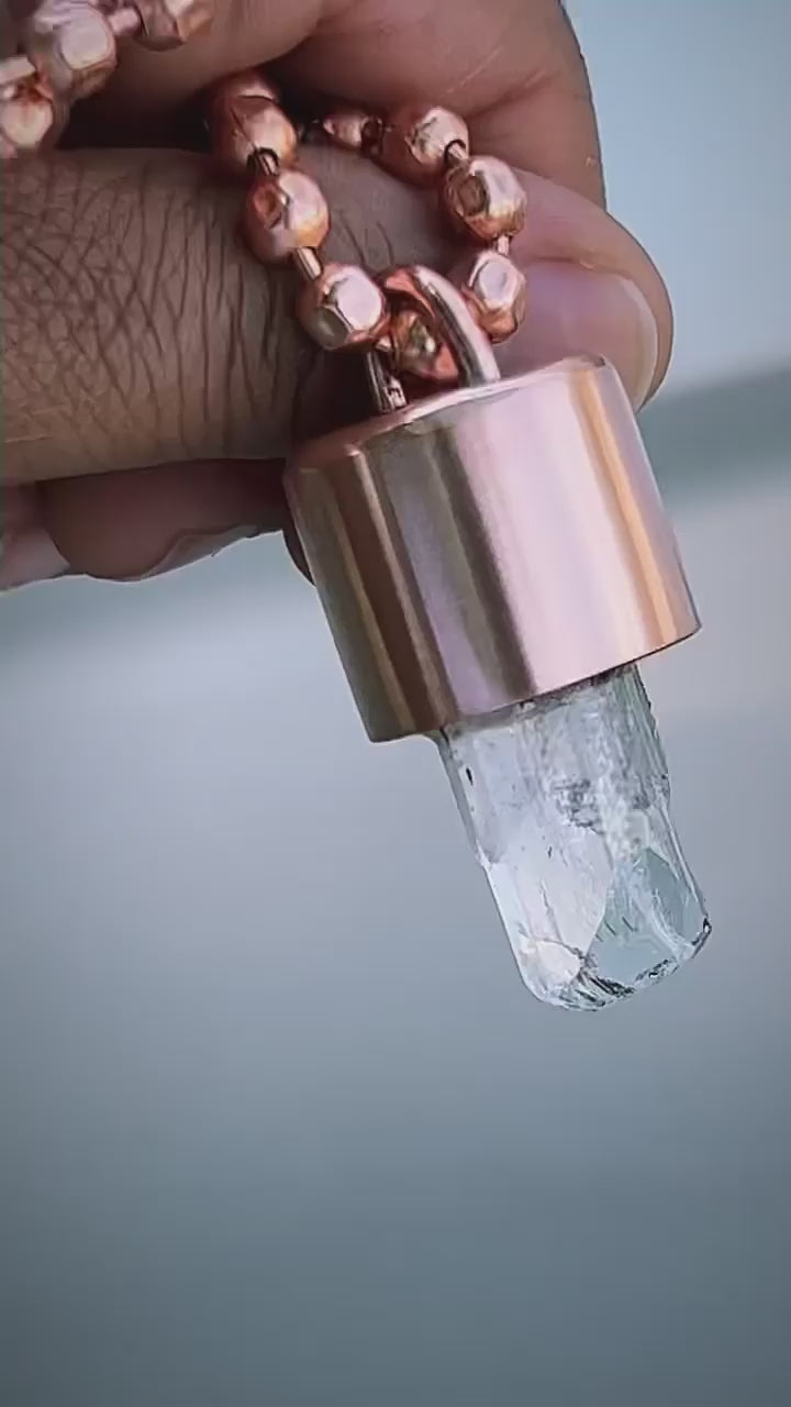 Danburite Crystal Key Necklace