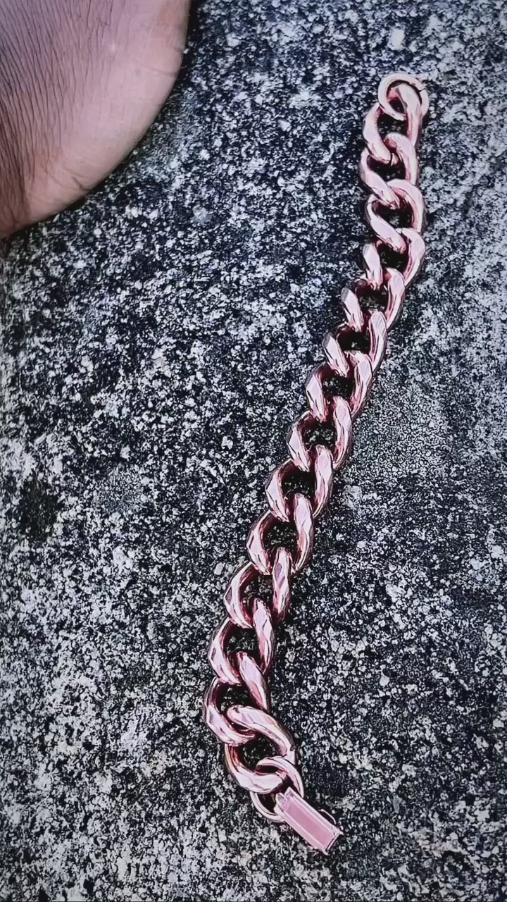 Copper Cuban Link Bracelet 9.4mm