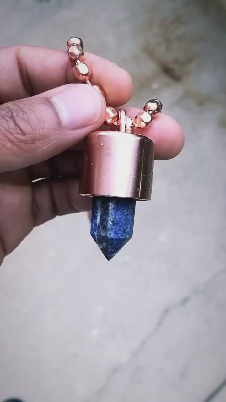 Lapis Lazuli Crystal Key Necklace