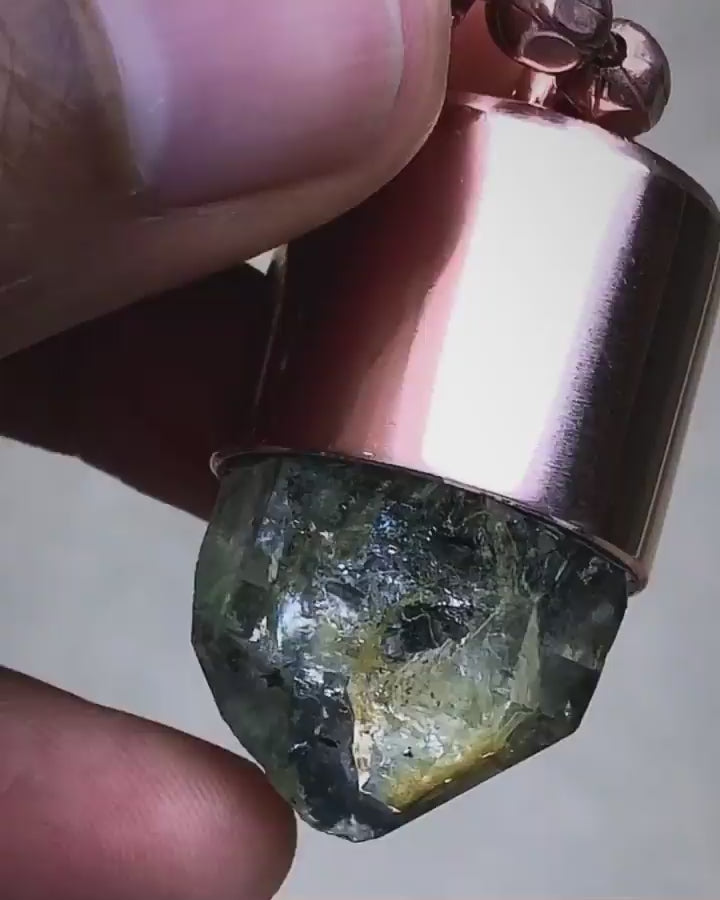 Herkimer Diamond Crystal Key Necklace