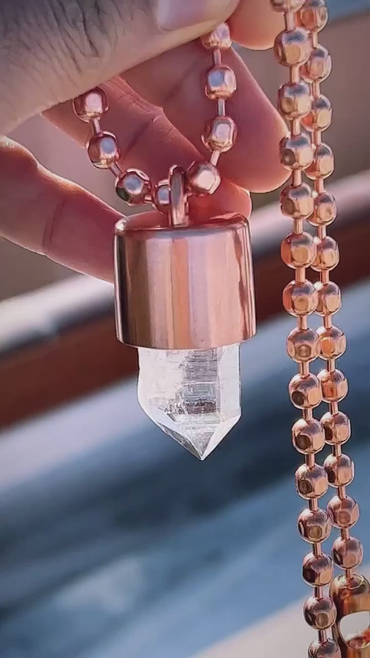 Quartz Crystal Key Necklace