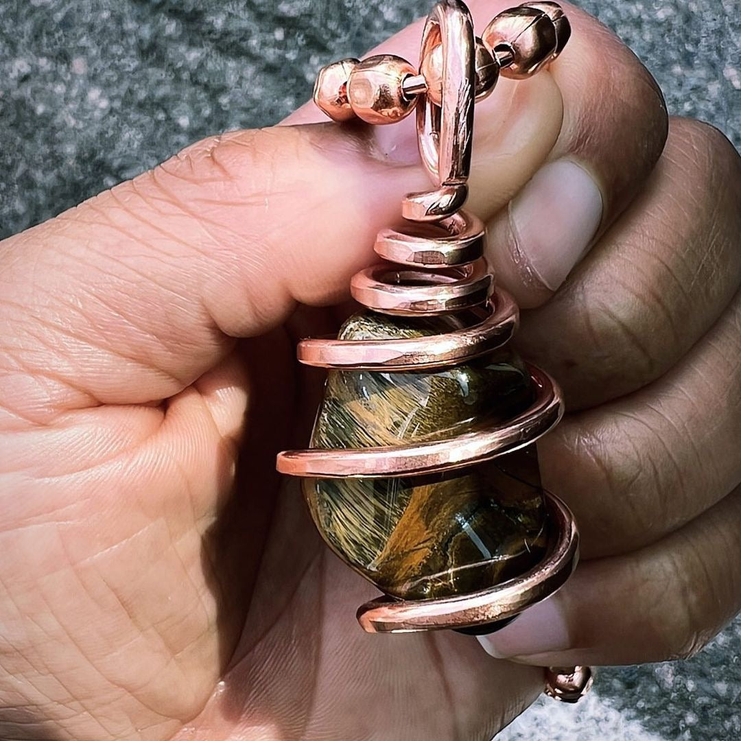 Copper Wrapped Tiger’s Eye Necklace