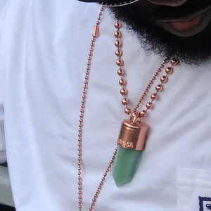 Green Aventurine Crystal Key Necklace